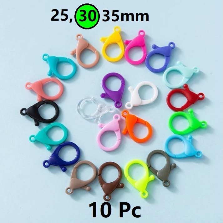 Kaitan Kokot Udang Plastik Claps Plastik Uk 30mm Warna/i Doff Harga/10Pc