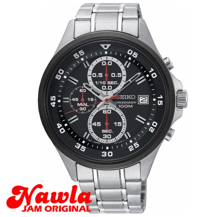 Seiko Quartz SKS633P1 Chronograph Black Dial - Jam Tangan Pria SKS633