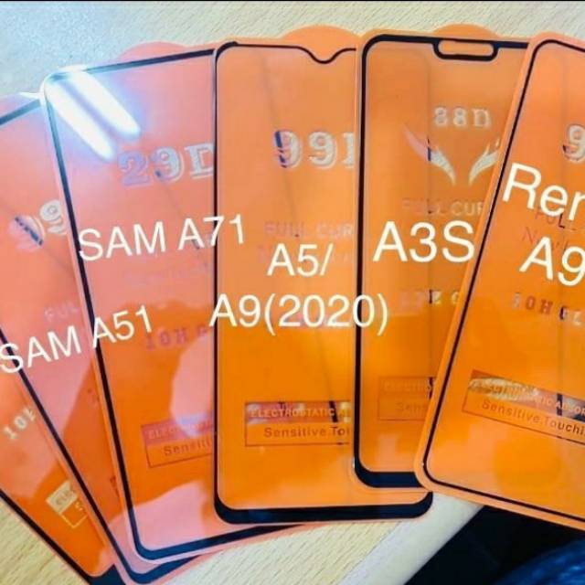 TEMPERED GLASS FULL 5D 9D 10D SEMUA JENIS HP