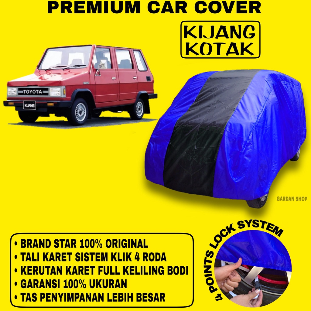 Body Cover KIJANG KOTAK BIRU HITAM Penutup Bodi Mobil Kijang Kotak Waterproof PREMIUM