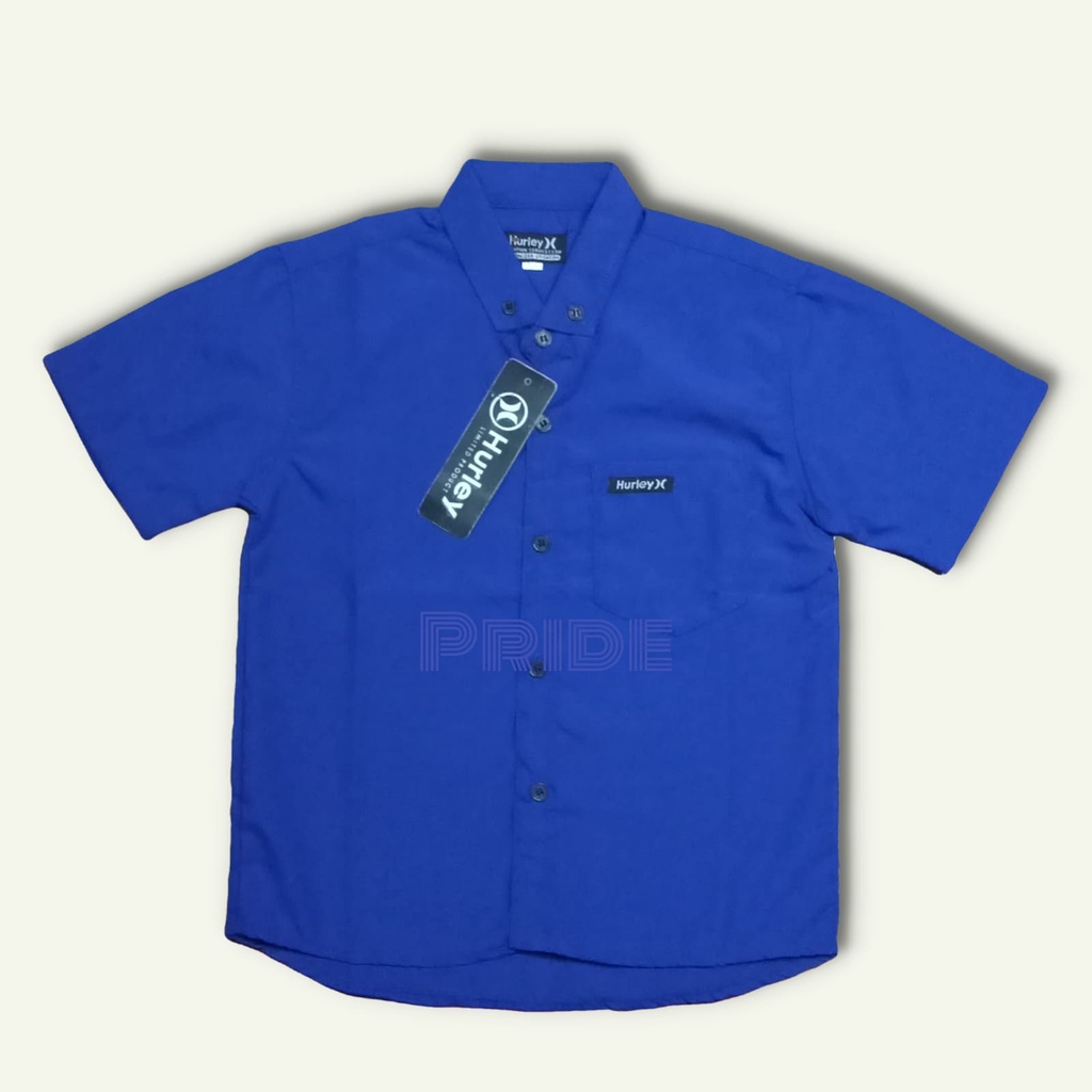 Mooda Moody - Kemeja Anak Laki laki Lengan Pendek Warna Biru Elektrik Kemeja Anak Lengan Pendek Warn