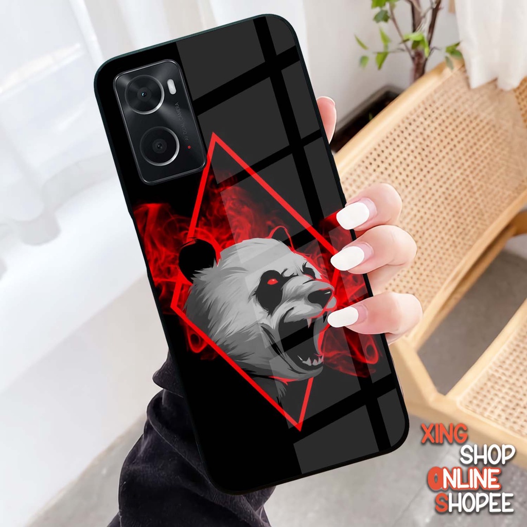 Case Kilau Oppo A76 A96 | Casing Hp Glossy | Motif Panda