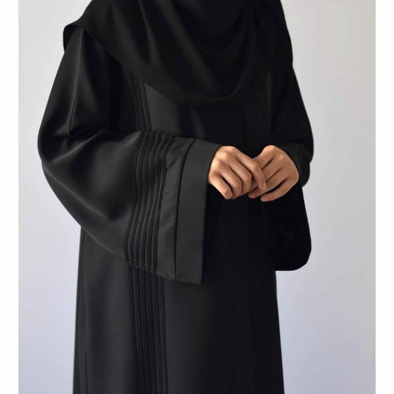 Abaya Dress Wanita Hitam Polos Saudi Abaya Polos El Habsyi