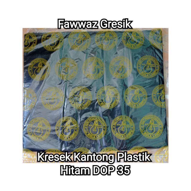 Kantong Kresek Bola Lampu 35x54x02 HITAM / Kantong Plastik Kresek 35cm