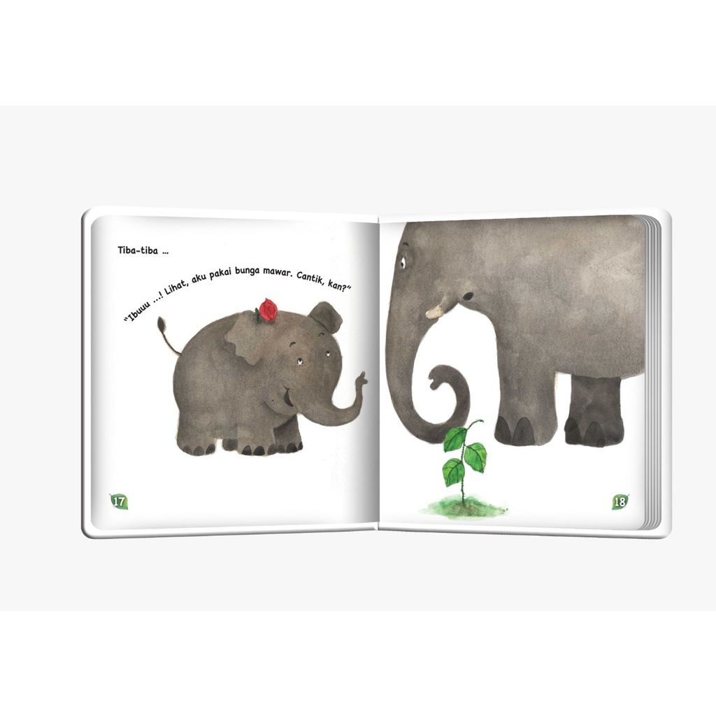BUKU AKTIVITAS ANAK BALITA BELAJAR DONGENG CERITA GAJAH DAN MAWAR KECIL ANAK TK PAUD BOARD BOOK-1