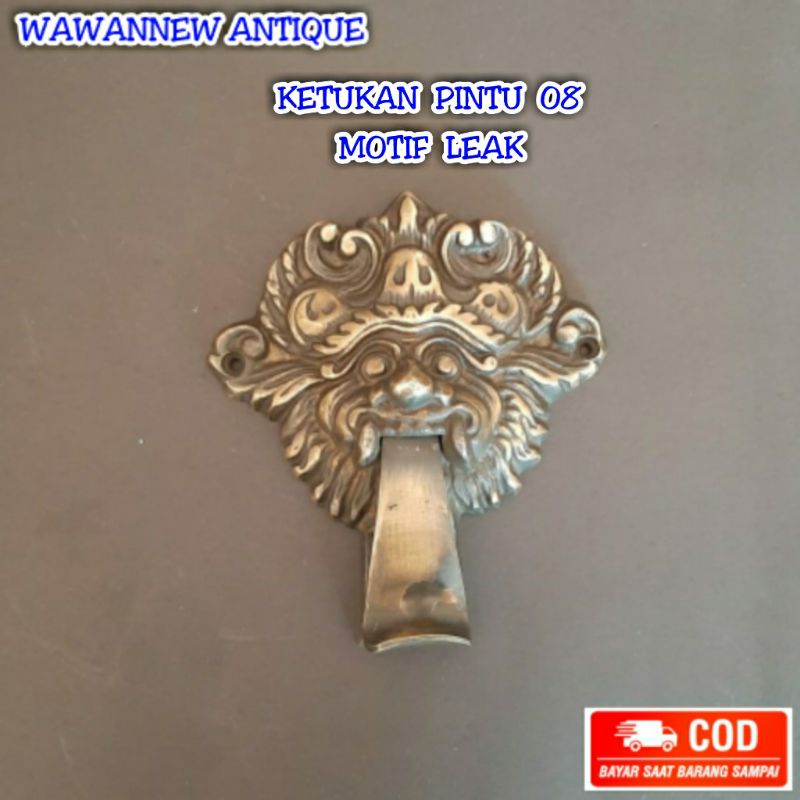 Ketukan Lemari Pintu Rumah Pagar Kuningan Antik Motif Leak 08