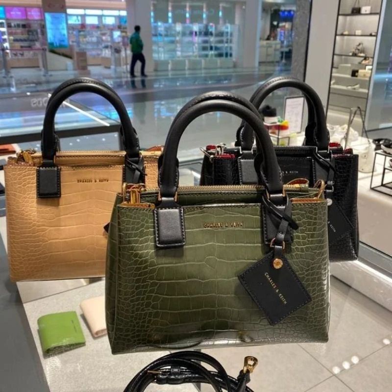 12.12 SALE | CK Croc-Effect Structured Bag