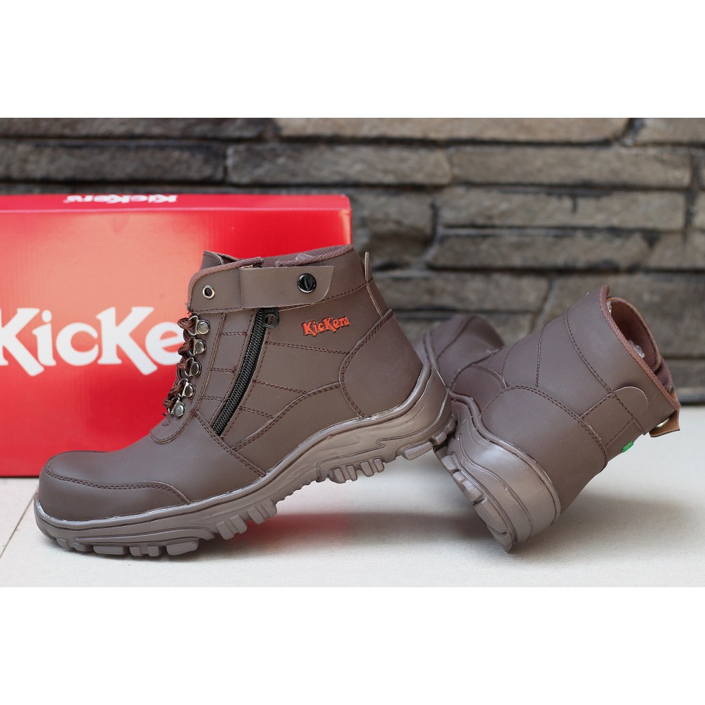 MS SHOP - TERMURAH - Boots Safety Cowok Kickers Morisey Coklat Sepatu Gunung Pria Bots Hiking Gaya