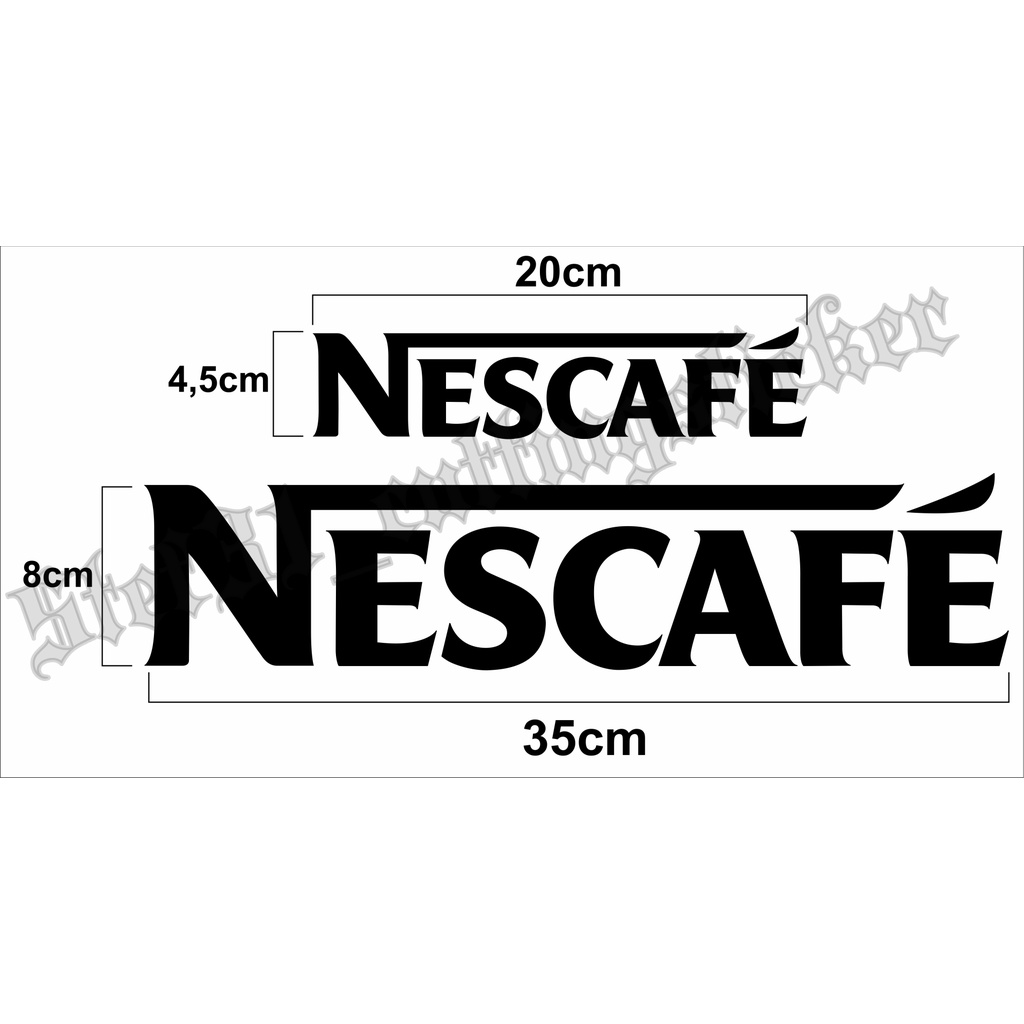 

Stiker cutting logo Nescafe, sticker logo Nescafe