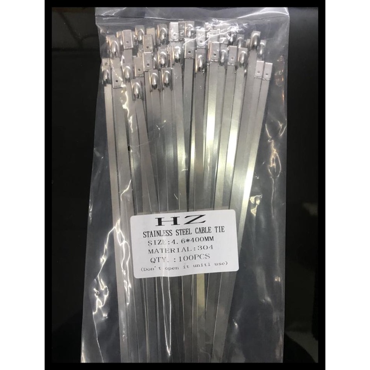 

BEST SELLER !!! HZ STAINLESS STEEL CABLE TIES 4,6 X 400 MM SS304/KABEL TIS STANLESS TERLARIS