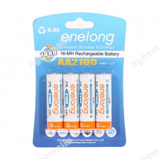 Enelong Baterai Cas Ni-Mh Rechargeable AA 2100mAh/2700mAh/2400mAh /900mAh 4 PCS - White