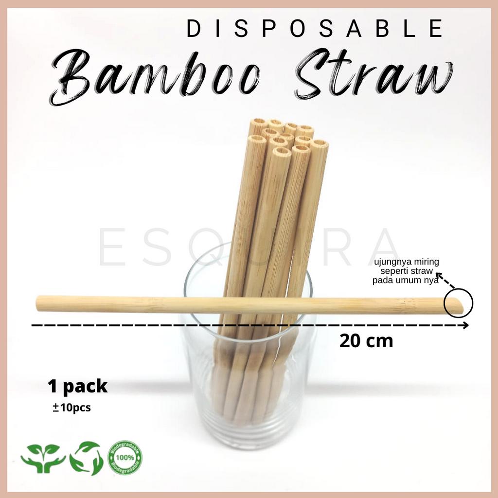 (10pcs) Bamboo Straw / Sedotan Pipet Bambu Reusable BSTRAW