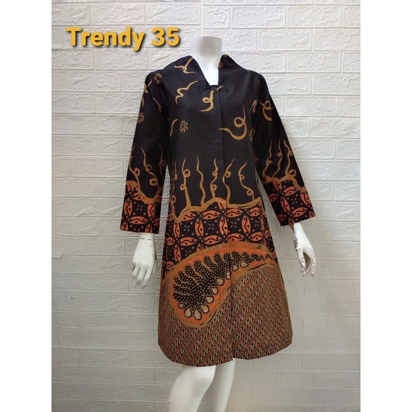 TUNIK/DRESS WANITA BUSUI BISA BUAT KERJA BATIK CAP LAPIS FURING/TRICOT