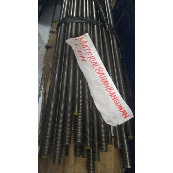 as drat baut ulir m 14 mm panjang 100 cm panjang 1 meter besi mentah