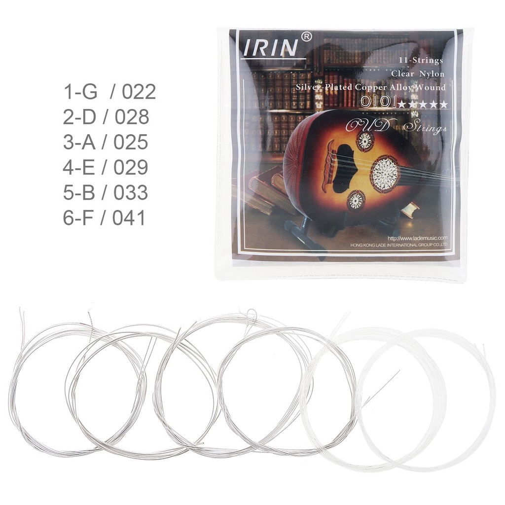 6pcs Oud String 022-041 Inch Bahan Nilon Lapis Silver Tembaga Alloy Dengan Tone