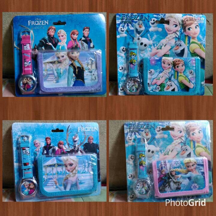 Jam Frozen / Jam + Dompet Frozen / Jam anak-anak krski tp