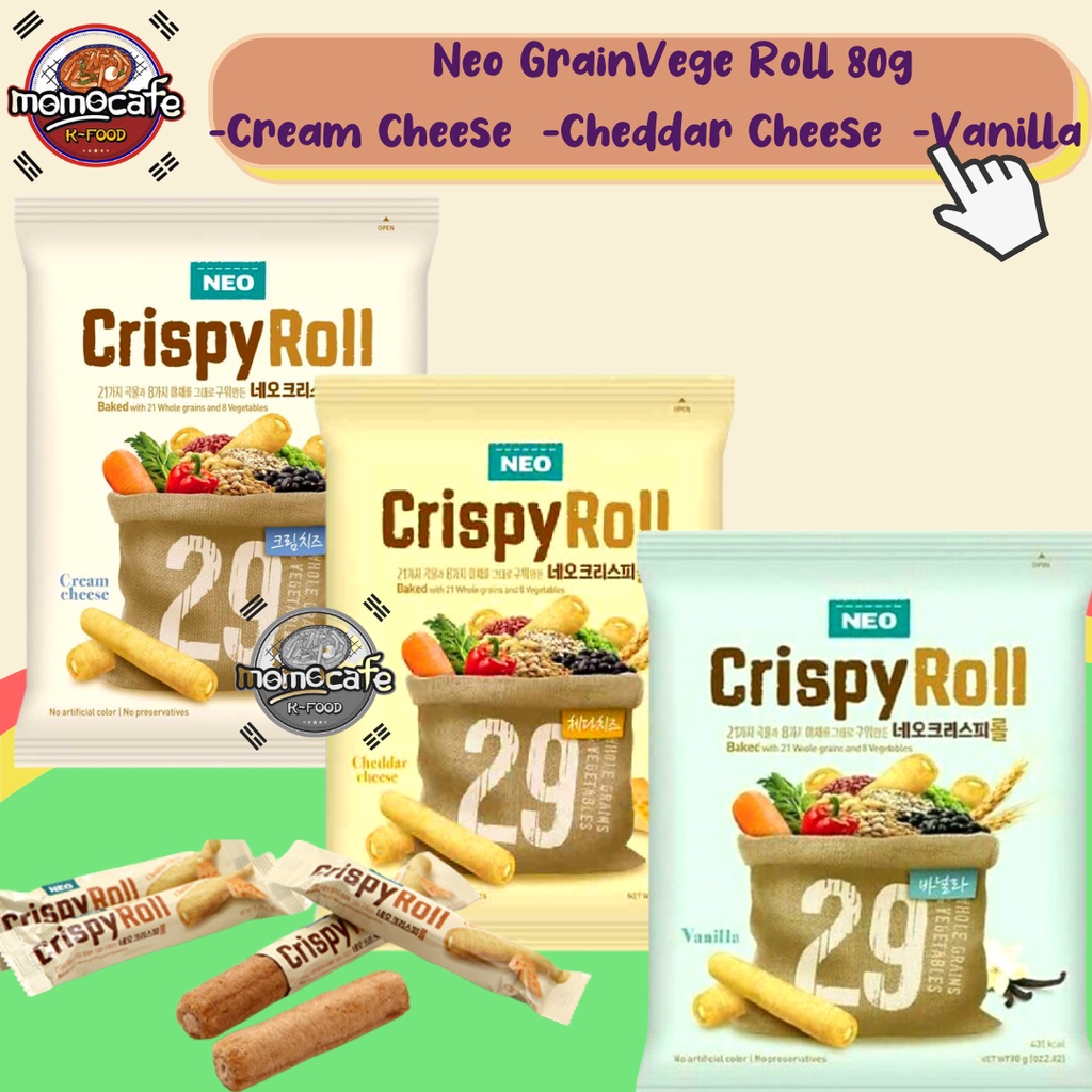 

Snack Neo Crispy Roll 80gr - Snack Korea Rasa,Vanila,Cream,Cheddar Cheese 80gr