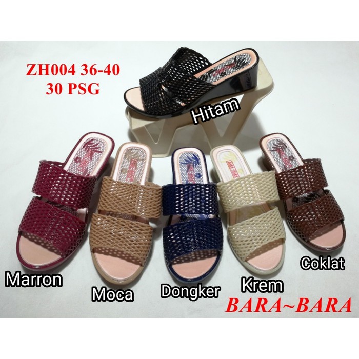 Jelly sandal bara bara wedges karet sendal wanita import zh004