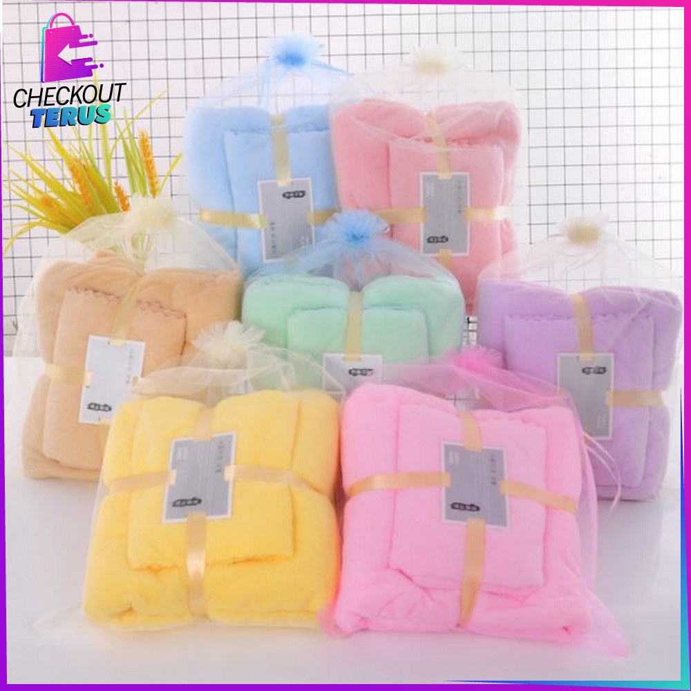 CT C444 Handuk Set 2IN1 Handuk Badan dan Wajah Lembut Serbaguna Handuk Mandi Towel Import High Quality