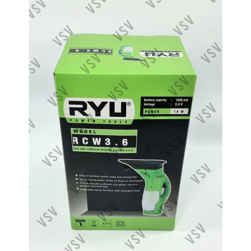 RYU RCW3.6 Cordless Window Cleaner Pembersih Jendela Cordless