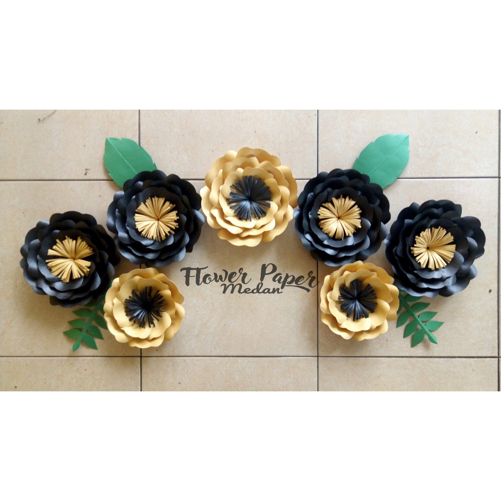 

(COD) paper flower murah GOLD HITAM