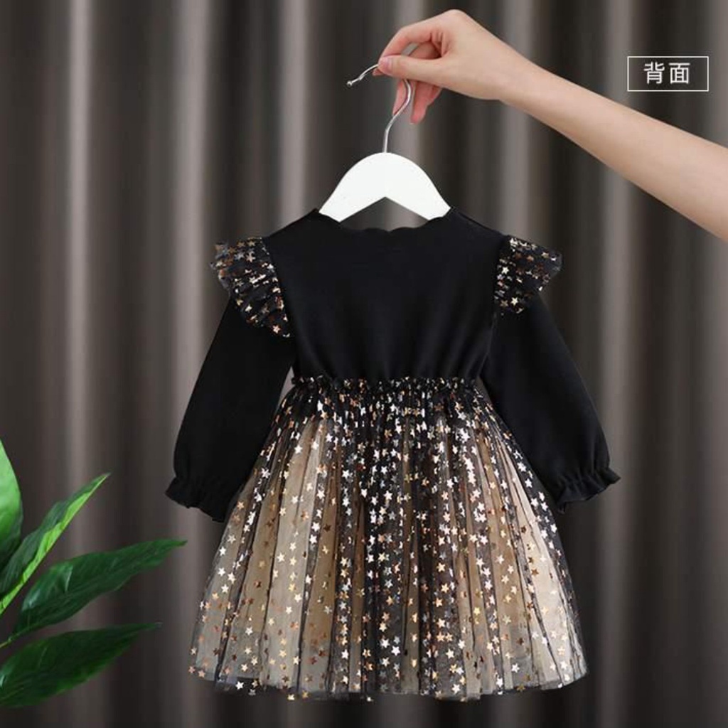 [PRINCESS KESLI] 0-7Tahun Gaun Pesta Anak perempuan Dress anak dress bayi Rok anak  Lengan Panjan blinblin