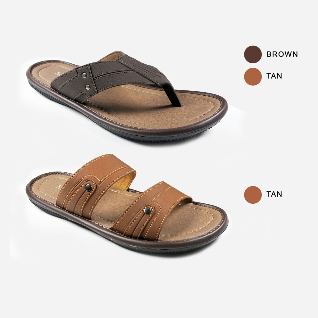 Mascotte LEMINO Sandal Pria 705.003-004 [Coklat dan Tan] / Ramayana Jatinegara