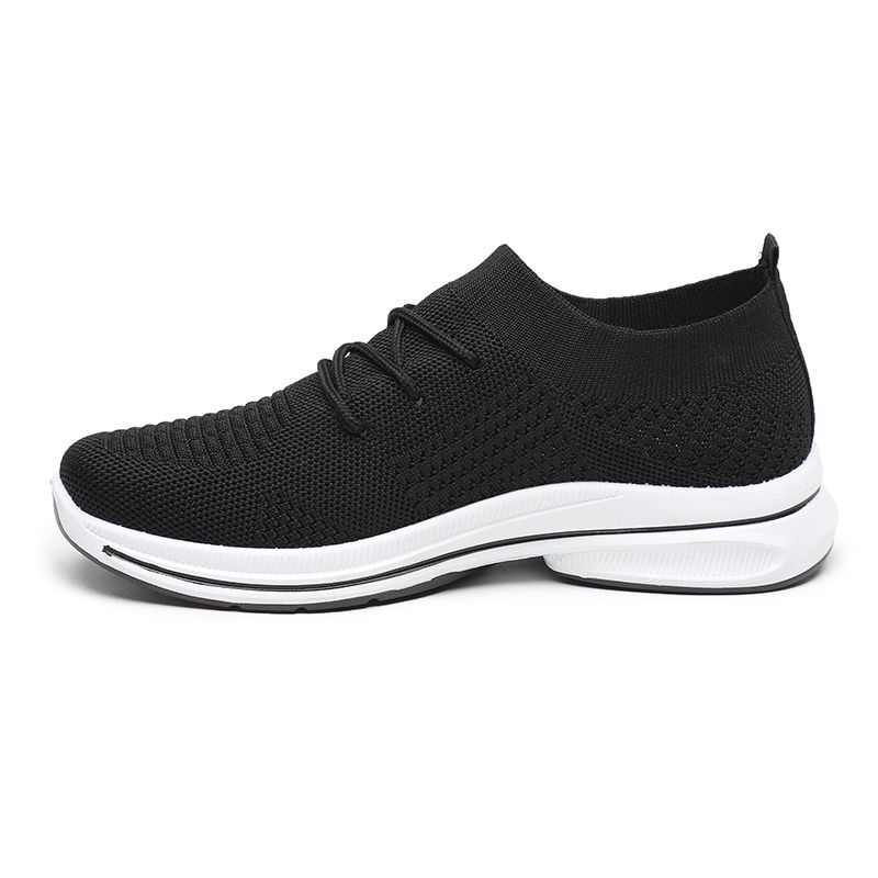 [GROSIR][COD] SEVEN_DAY SEPATU RAJUT WANITA OLAHRAGA IMPORT CASUAL SHOES HITAM A-6612