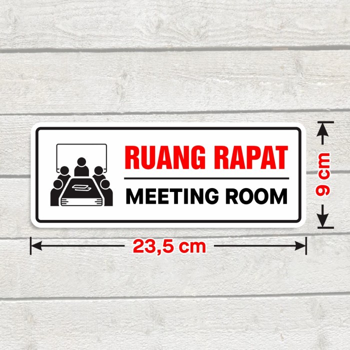 

Sticker Ruang Rapat Stiker Label Sign Kaca Pintu Dinding Meeting Room 23 x 9 cm