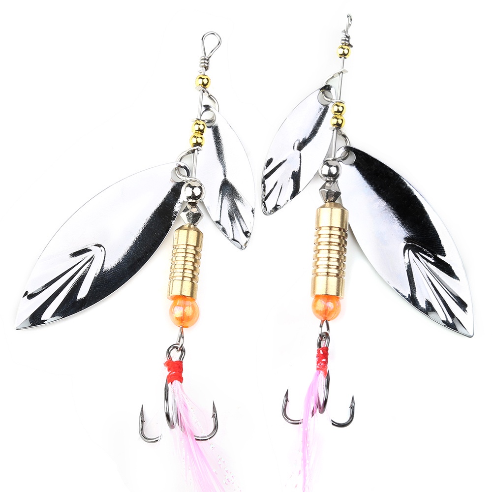 Umpan Pancing Metal Sequin Bentuk Daun Willow 6.7g / 6cm Dengan Kail Treble Untuk Air Tawar / Laut