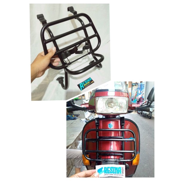 Frontrack rak depan vespa super sprint vbb pxe coating hitam