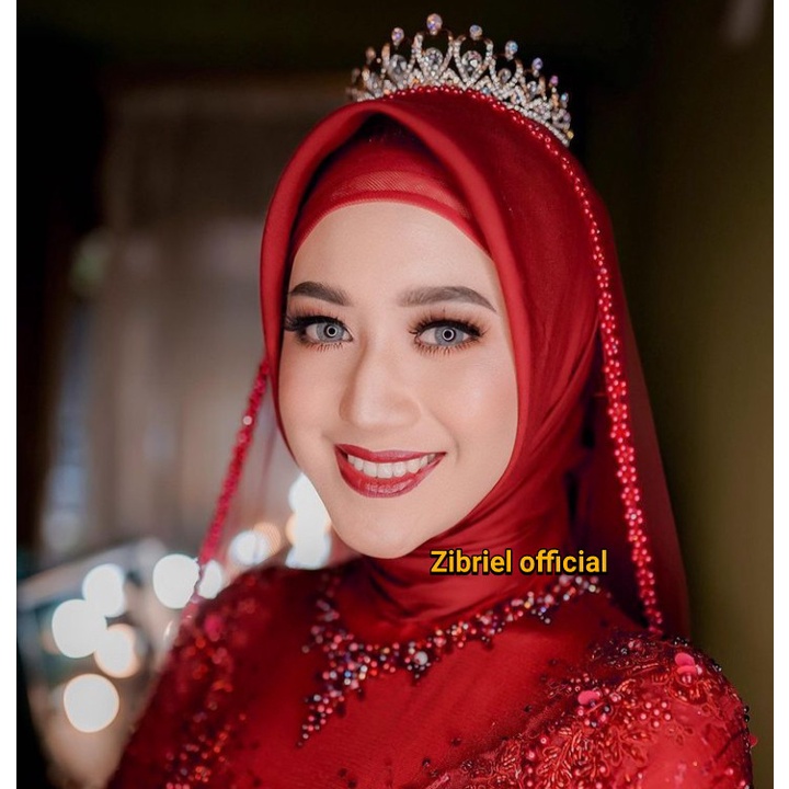 hijab pengantin slayer pengantin motif payet bunga/kerudung pengantin