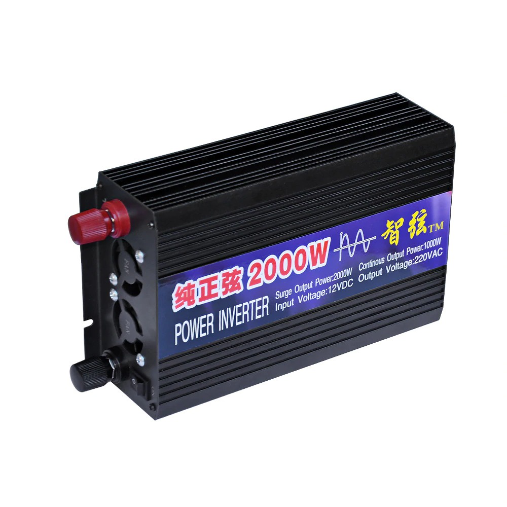 Wave Car Power Inverter DC 12V to AC 220V 2000W Murah - Hitam