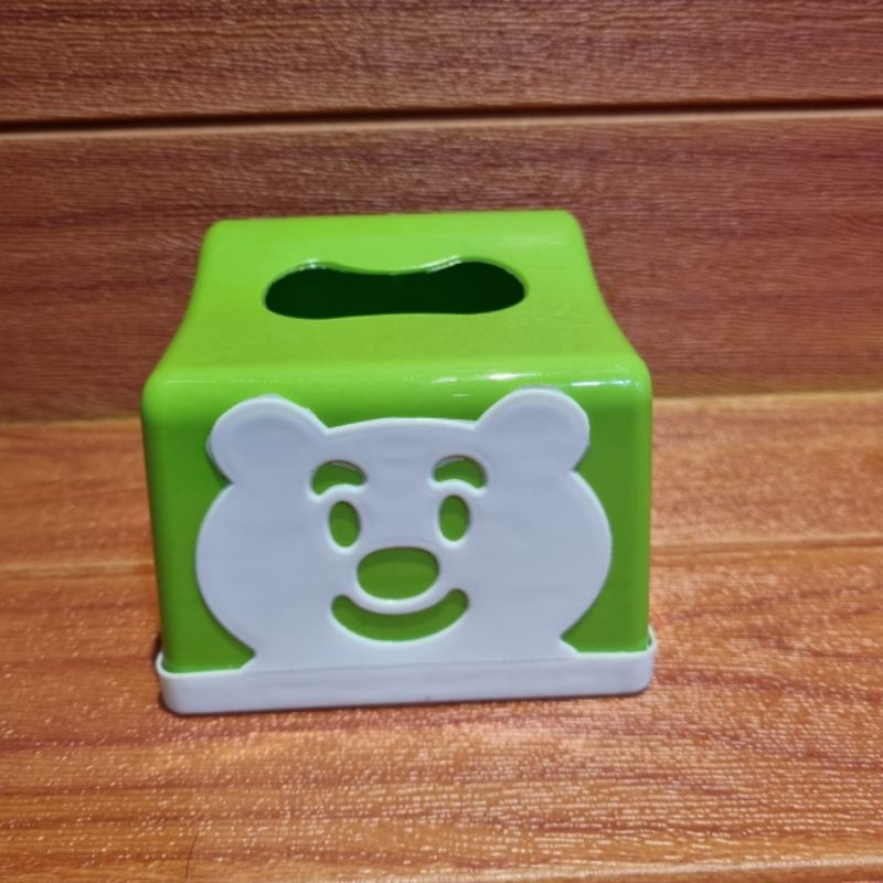 Tempat Tissue Segi Happy Bear / Tempat Tissue Plastik Karakter / Tempat Tisu Kotak / Wadah Tissue Murah