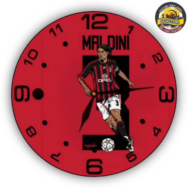 Jam dinding costume Paolo Maldini.