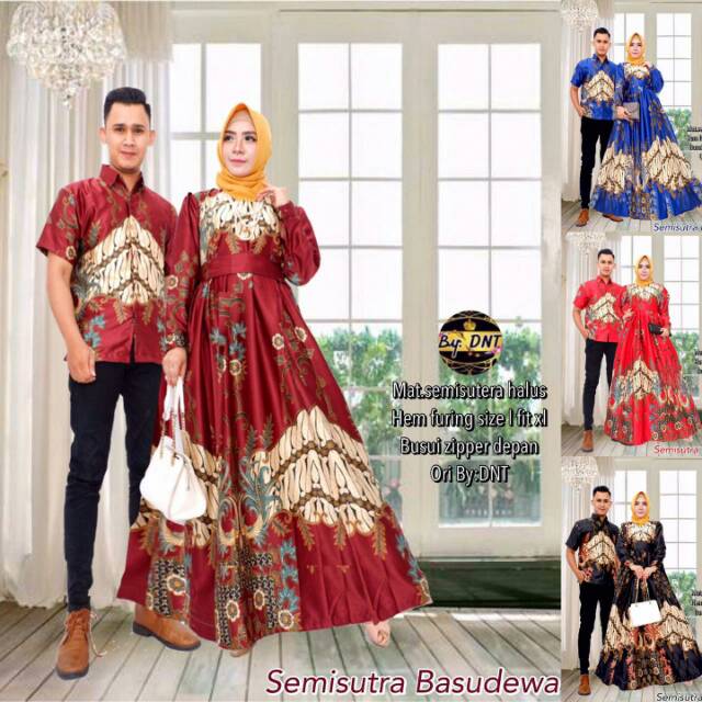Baju Batik Couple SemiSutra Basudewa / Batik Sarimbit (geser gambar lihat lain)