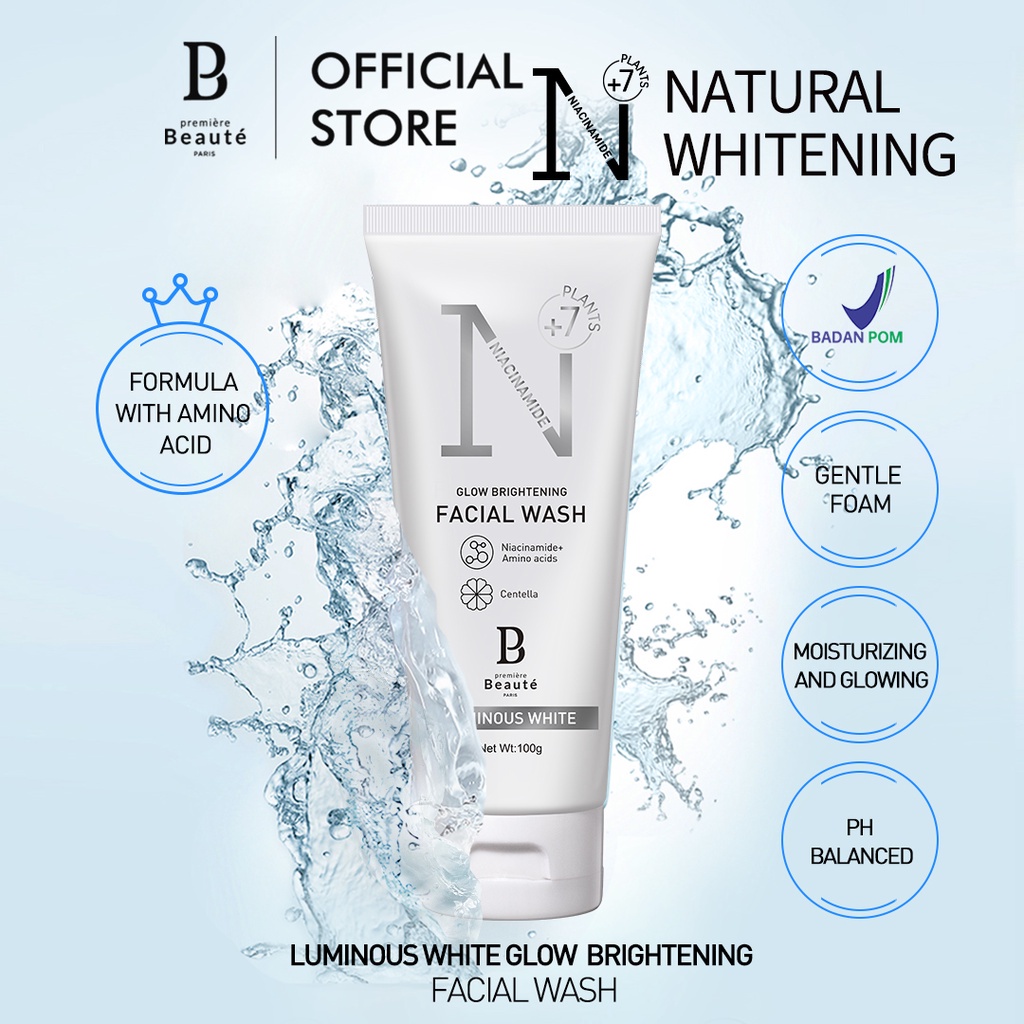 ✨ AKU MURAH ✨ Premiere Beaute Skincare Facial Wash  Luminous White Brightening 100gr BPOM / Facial Wash