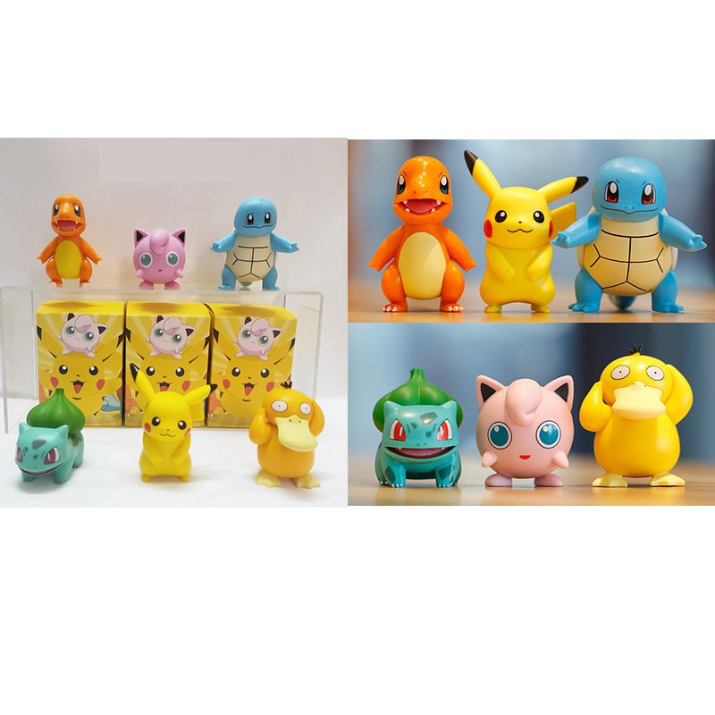 Karakter6model Mainan Figure Pokemon Anime Pikachu Untuk Hadiah Anak Kawaii