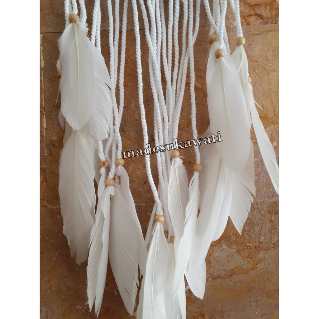 Dream catcher sulam rotan diameter 22cm panjang 78cm