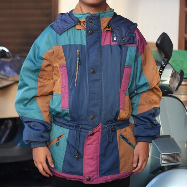 THRIFT SHOP 90s | JAKET SKI TEBAL MULTICOLOR