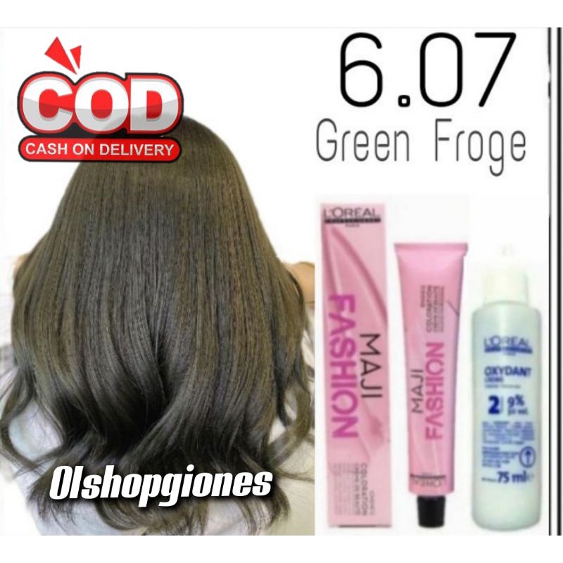 Cat Rambut L'oreal Majirel 6.07 + developer oxydant 6% / 9% Natural cool dark blonde