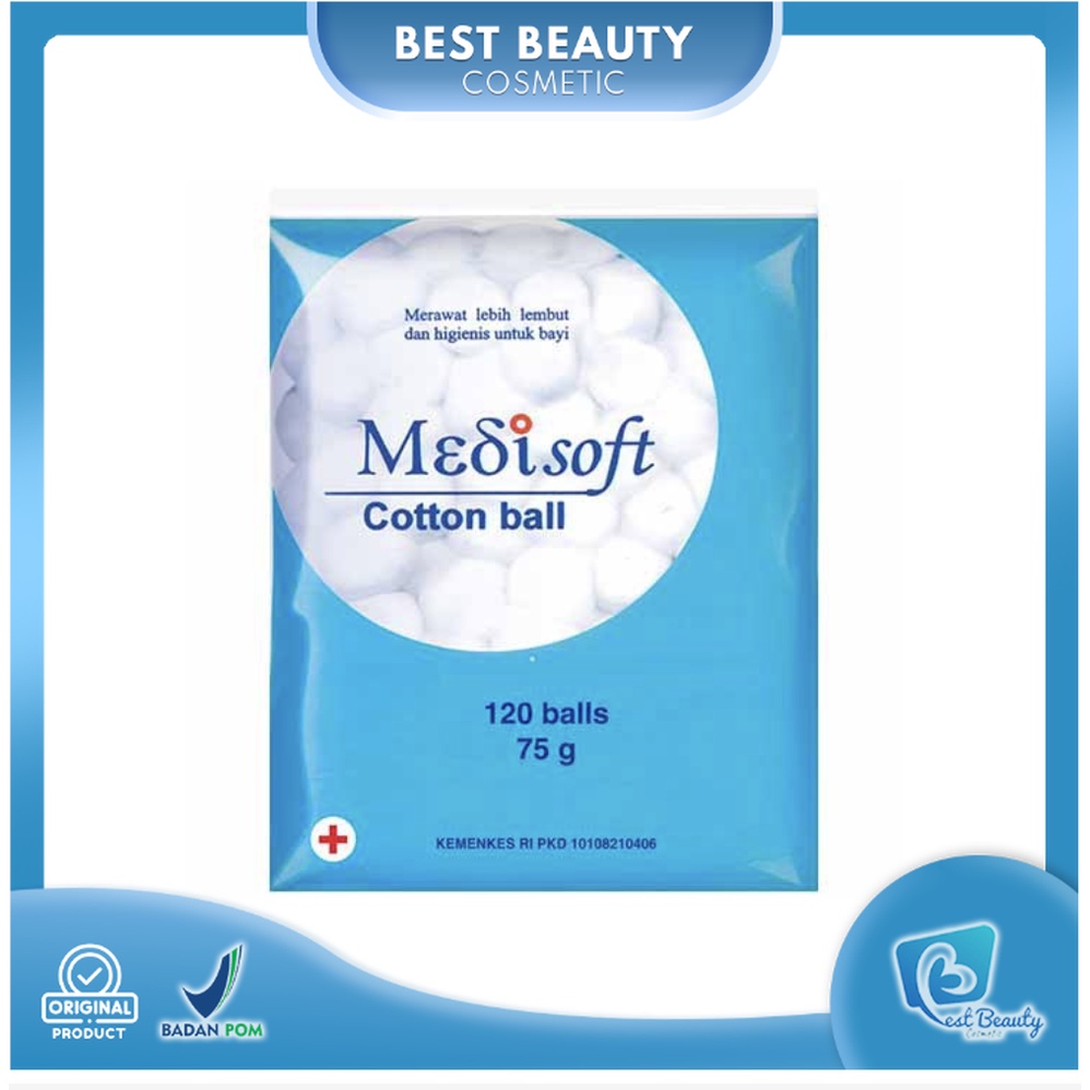 ★ BB ★ Medisoft Cotton Ball 120s | Medisoft Kapas Bulat Bayi Cotton Ball 75gr  | Selection Pembersih Bayi Cotton Balls