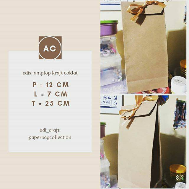 

Paperbag souvenir , pxlxt 12x7x25, kraft coklat, souvenir gelas mug