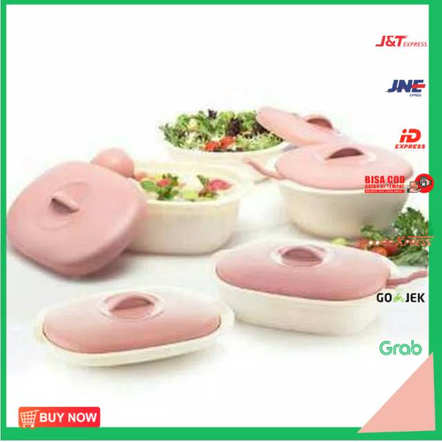 [[[BISA COD]]] Wadah saji Verona set 5 pc Gading green leaf