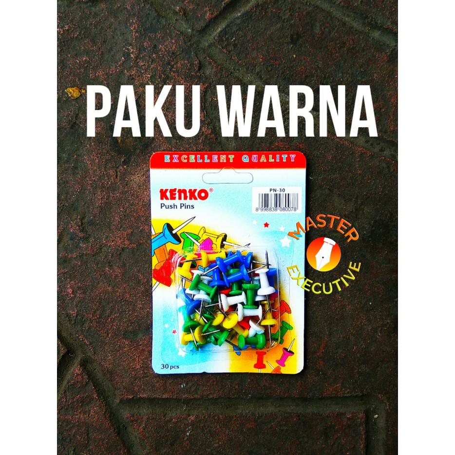 [Set] Kenko Color Push Pins / Paku Pin Warna PN-30 isi 30 Buah