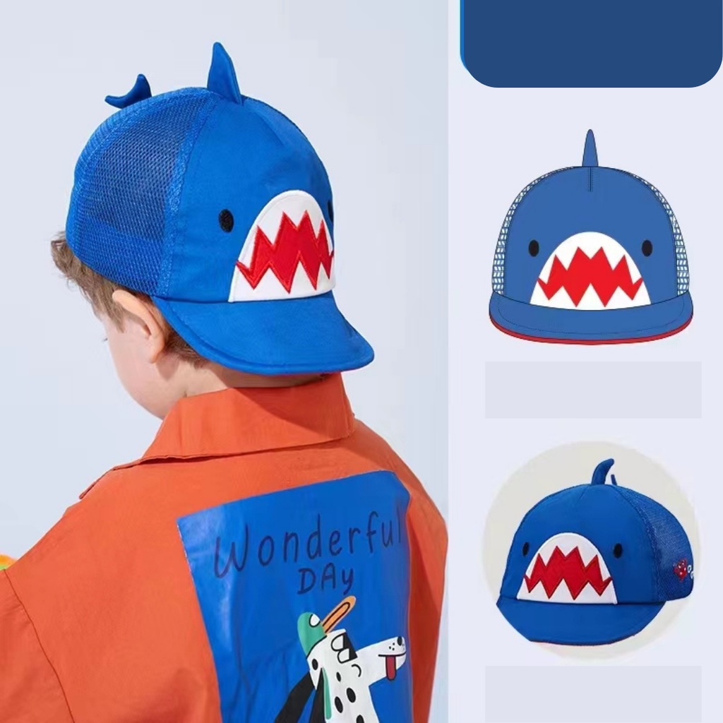 Kocotree Topi Anak Animasi Hewan / Baseball Cap / Sinar UV / Unicorn / Hiu / Dinosaurus / Kelinci