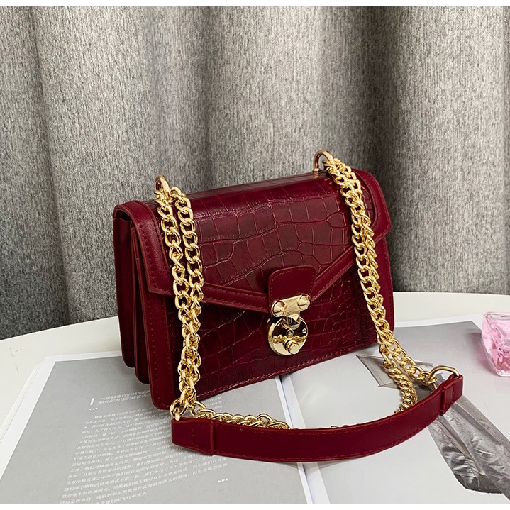 JK 954 1KG MUAT 2PCS TAS SELEMPANG WANITA IMPORT SHOULDER BAG MOTIF CROCO ACARA PESTA ELEGAN U4464 P9026