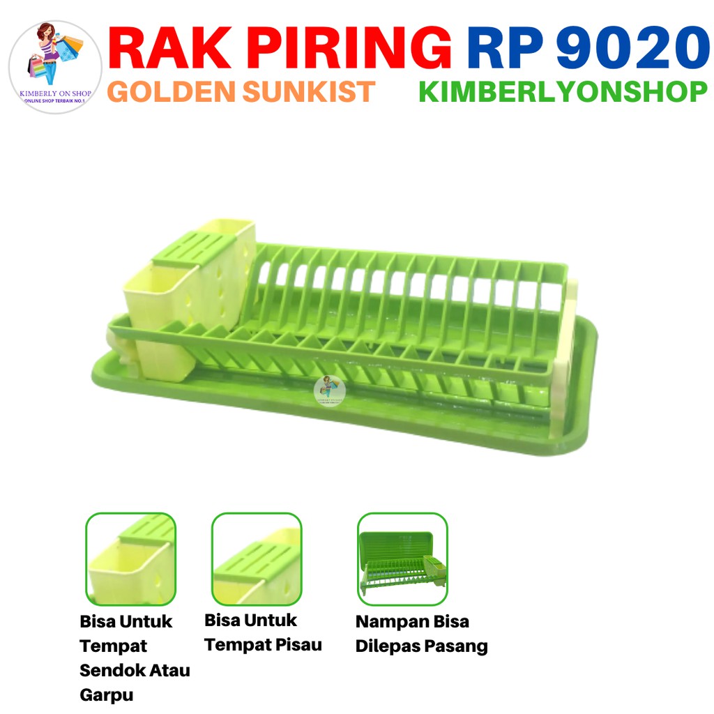 Kimberlyonshop Rak Piring Plastik Tempat Sendok RP 9020 Golden Sunkist