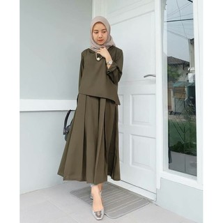 TERLARIS BUAT LEBARAN NYAMAN DIPAKAI Zaitun Dress-Maxi dress hijab