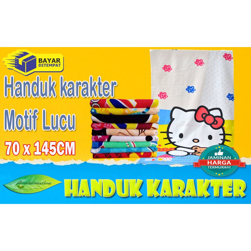 Handuk Karakter 70x145cm / Handuk Mandi Karakter / handuk kimono kemben kepala keramas mandi berenang pantai